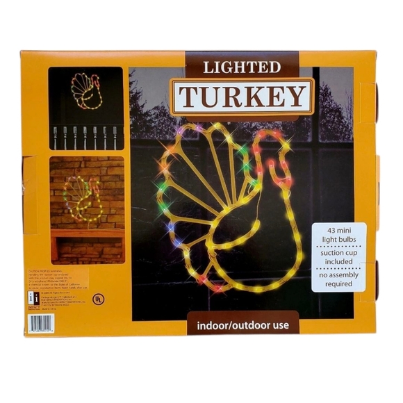 Thanksgiving Lighted Turkey Silhouette Window - Picture 5 of 13